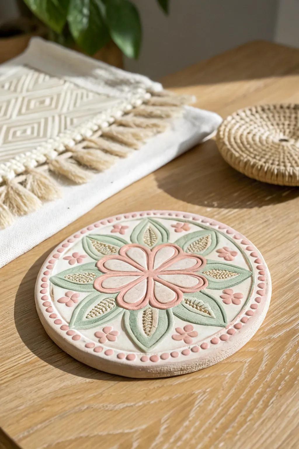 Elevate your table setting with these charming handcrafted clay surface protectors.