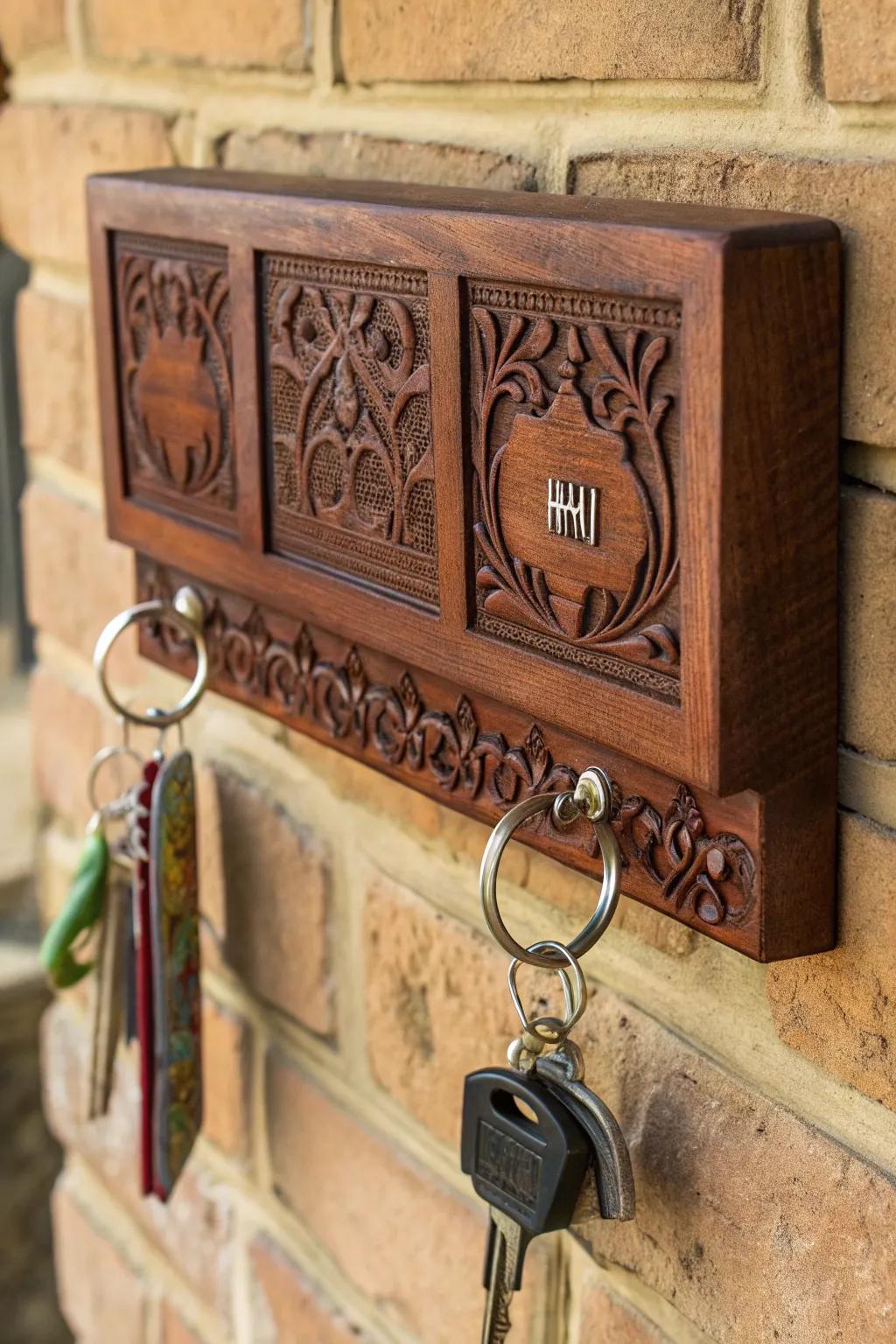 Enhance your entrance area with a personalized peg system that blends craftsmanship with style.