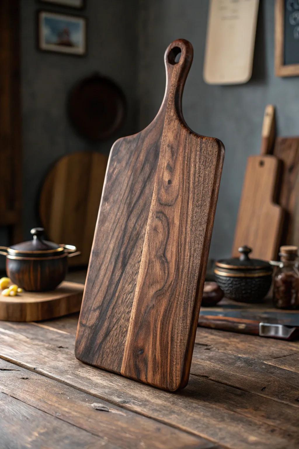 Relive the past through a countryside charisma: A magnificently repurposed cutting board narrating its singular history.