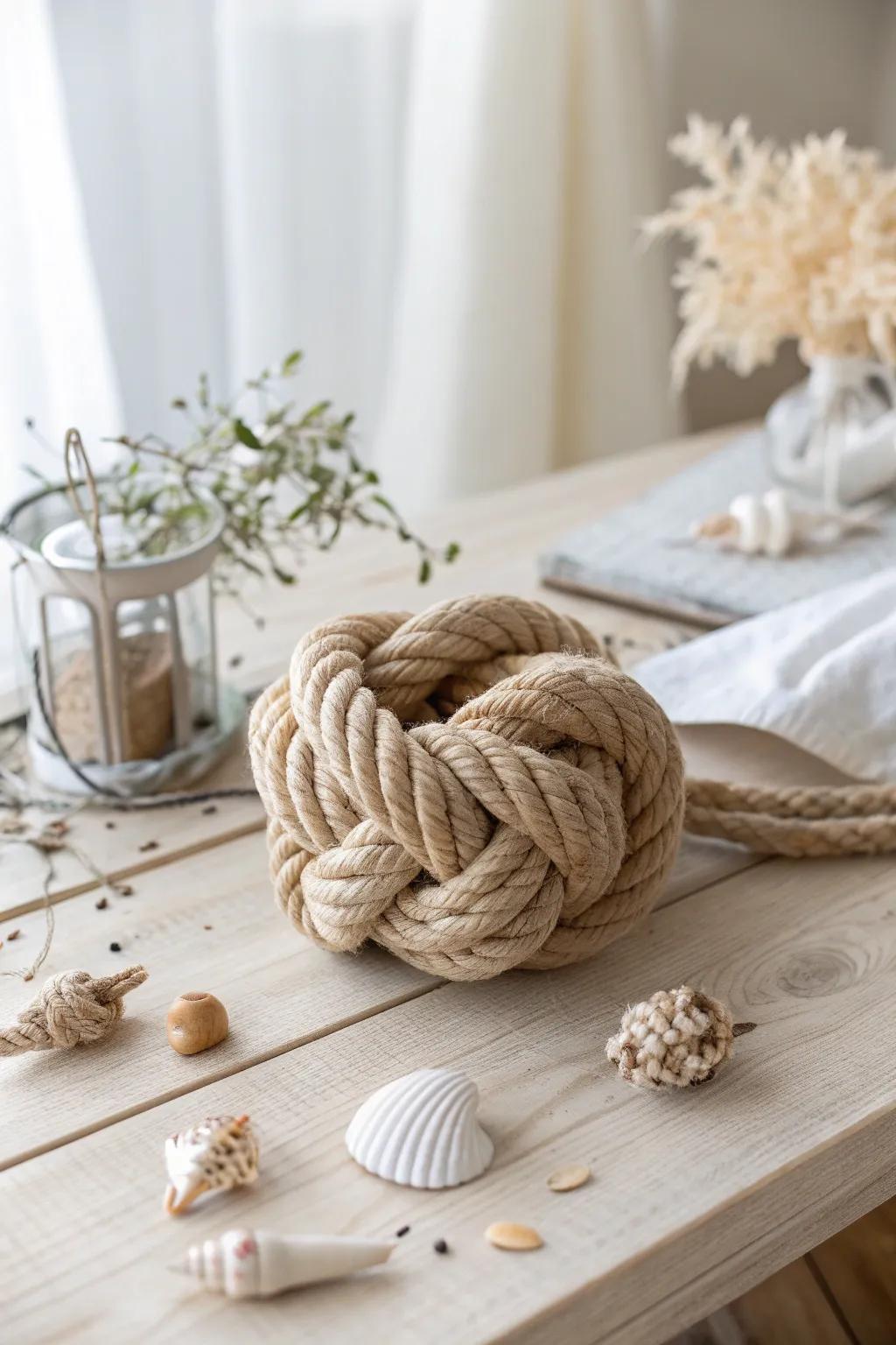 Incorporate a suggestion of seaside sophistication employing this handcrafted nautical loop focal point.