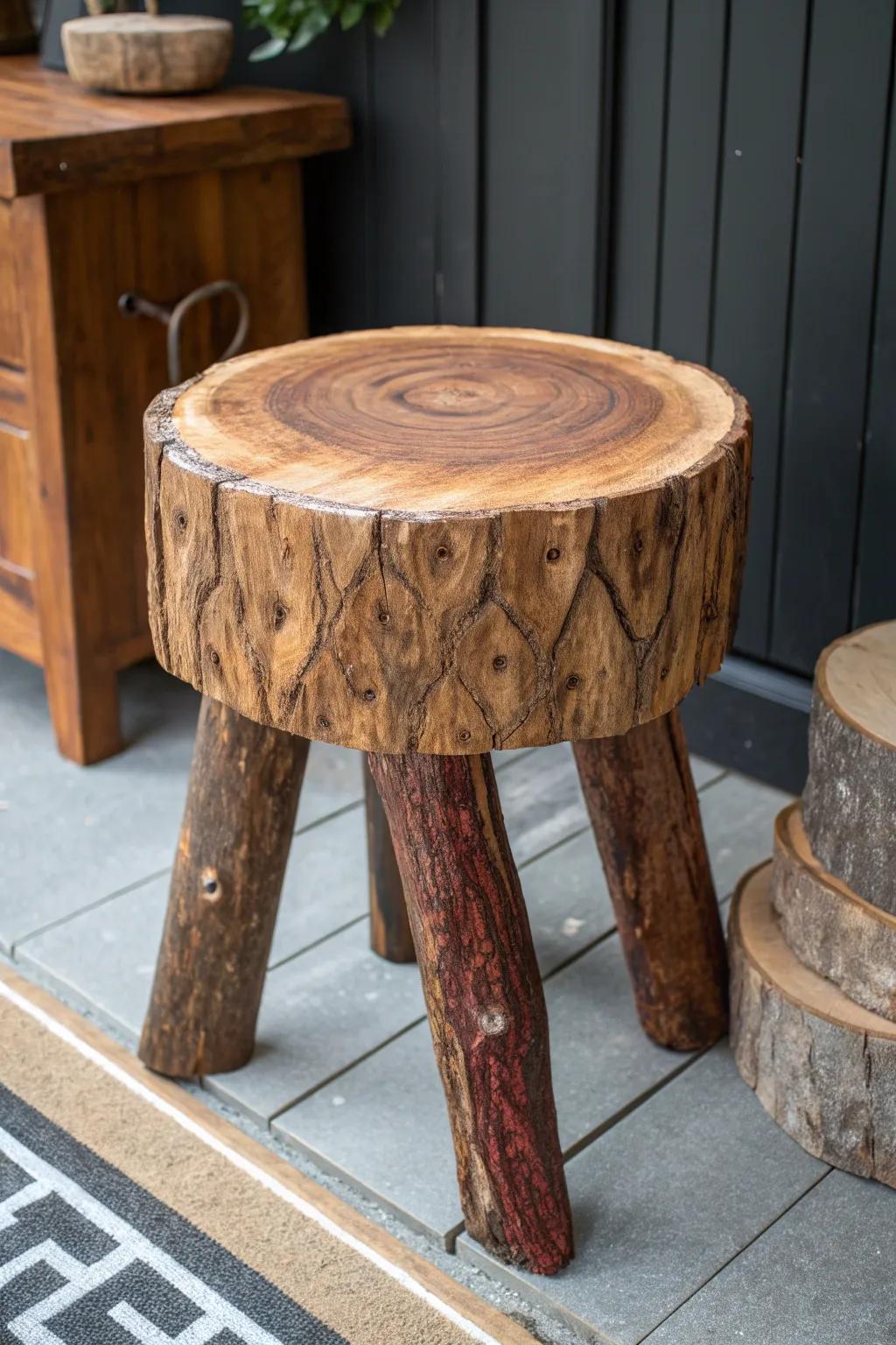 Usher the outdoors inward with this handcrafted segmented wood plank, a seamless melding of nature and artistry.