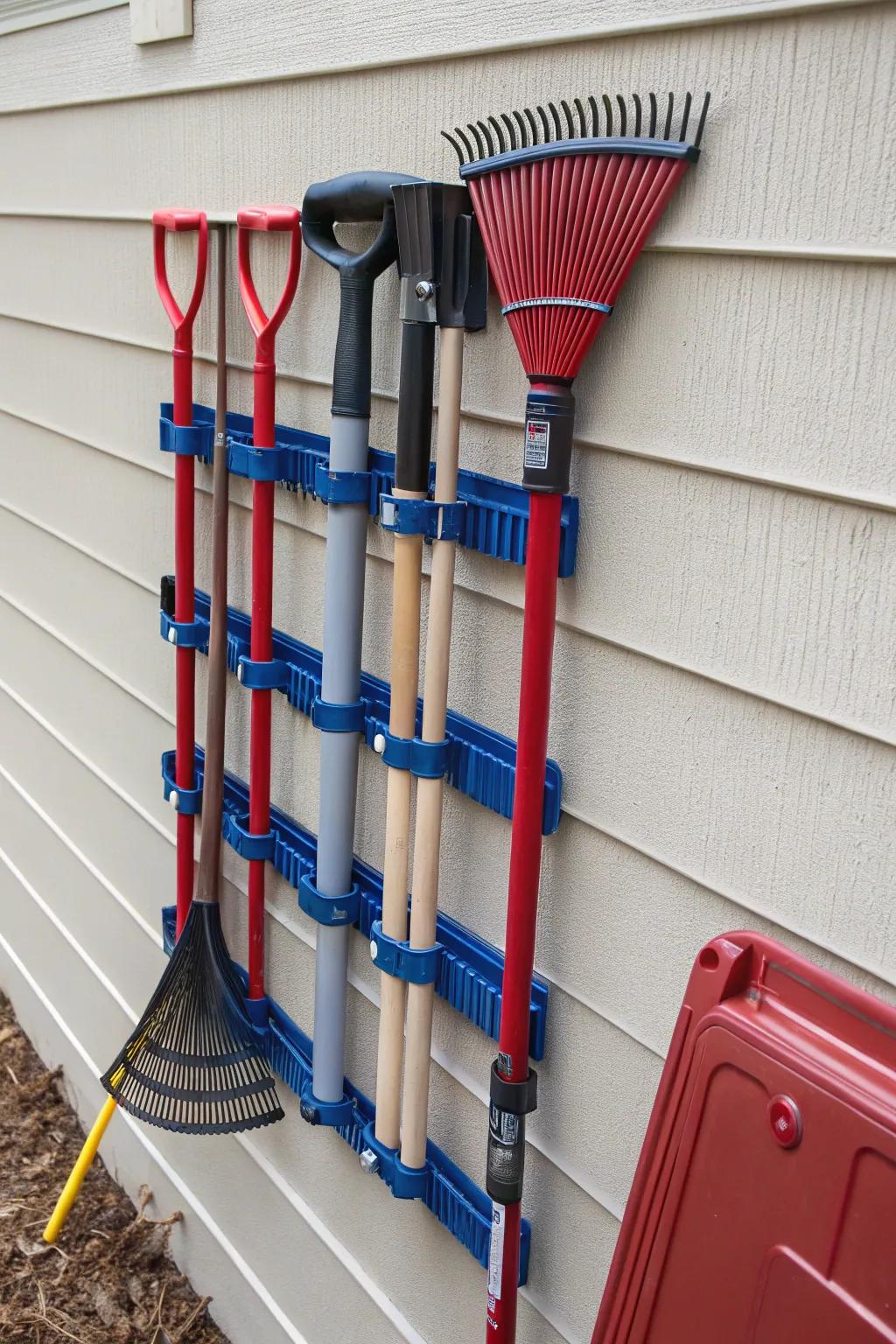 Refine your garage arrangement through stylish PVC piping storage for lengthy implements.