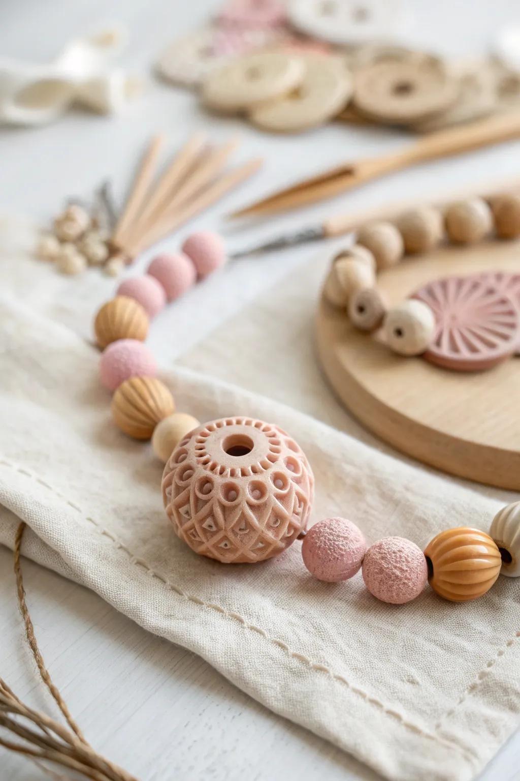 Uncover the artistry of clay bead crafting: where simplicity encounters bohemian allure.