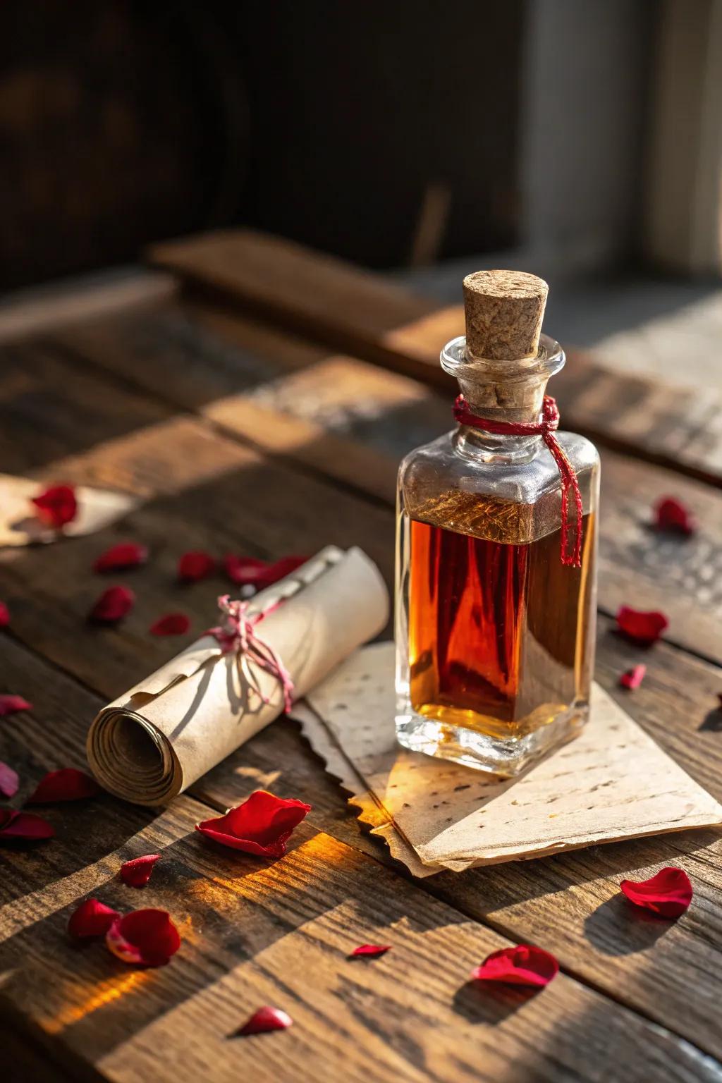 Orchestrate a cordial astonishment: A miniature bottle encompassing a dispatch that communicates volumes.
