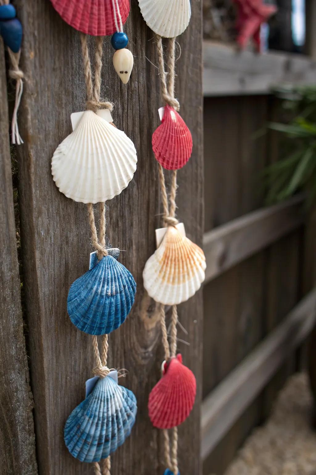 Transfigure your space with a handcrafted seashell garland, the flawless impression of maritime magnetism for any chamber.