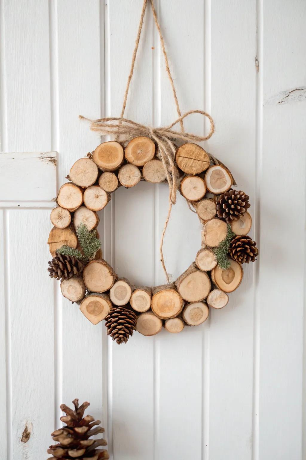 Celebrate the beauty of simplicity with this nature-inspired mini wreath, perfect for adding a rustic touch to your holiday decor.