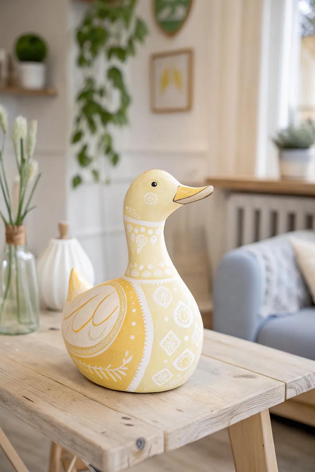 From Vial to Beauty: Fashion a Charming Duck with a Touch of Boho Elegance.