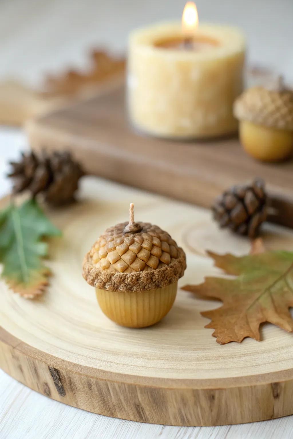 Celebrate autumn's charm through these handcrafted acorn shell illuminations, introducing warmth and attractiveness into your household.