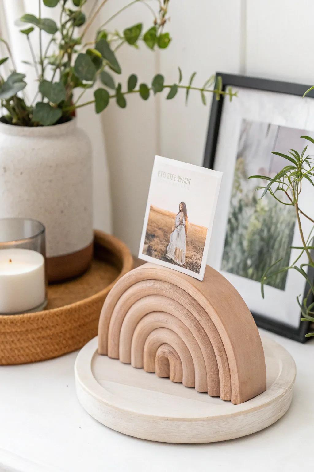 Enhance your decor with this unique clay image stand—where Scandinavian simplicity meets boho charm.