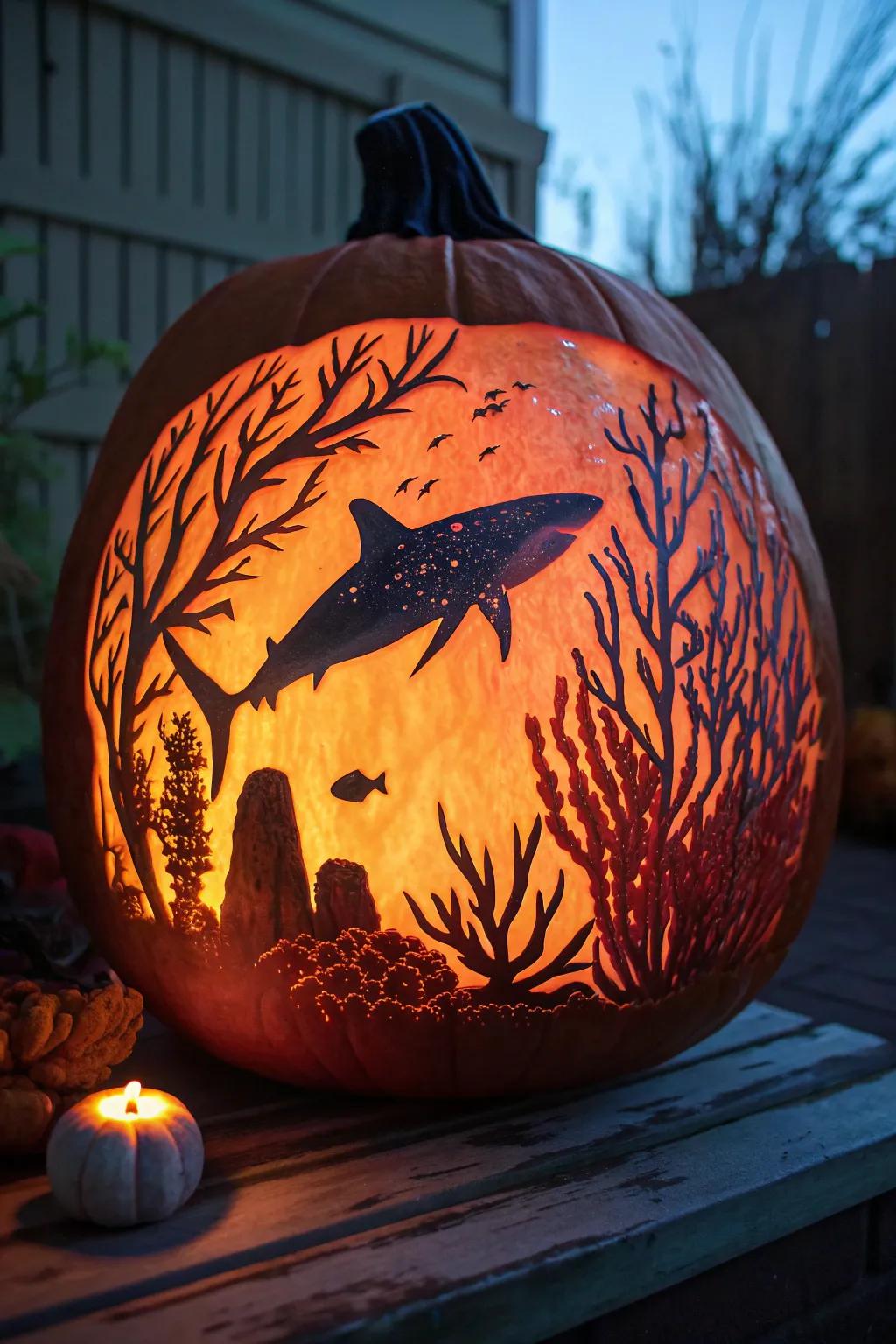 Plunge into creativity with this masterfully shaped underwater gourd masterpiece.