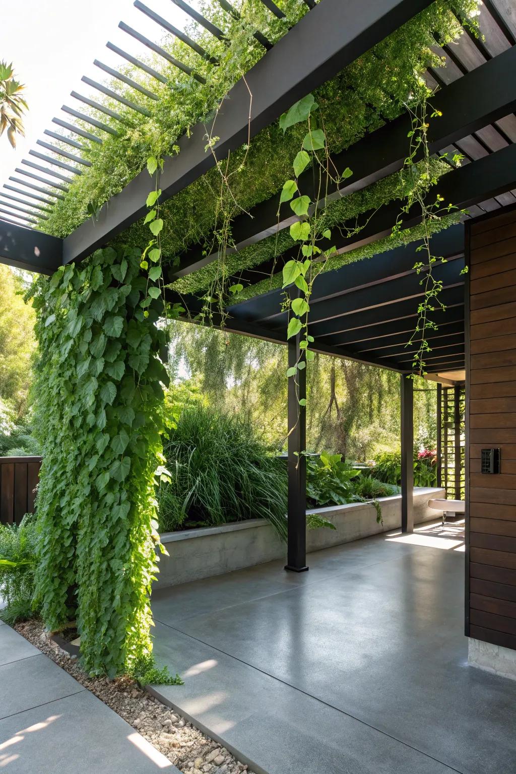 Transform your patio with a luxuriant verdant canopy—where nature intertwines with artistry.