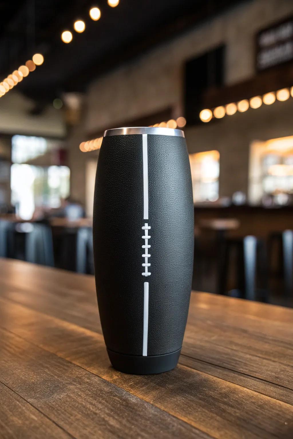 Elegance in Simplicity: Elevate your game day with this minimalist football tumbler.