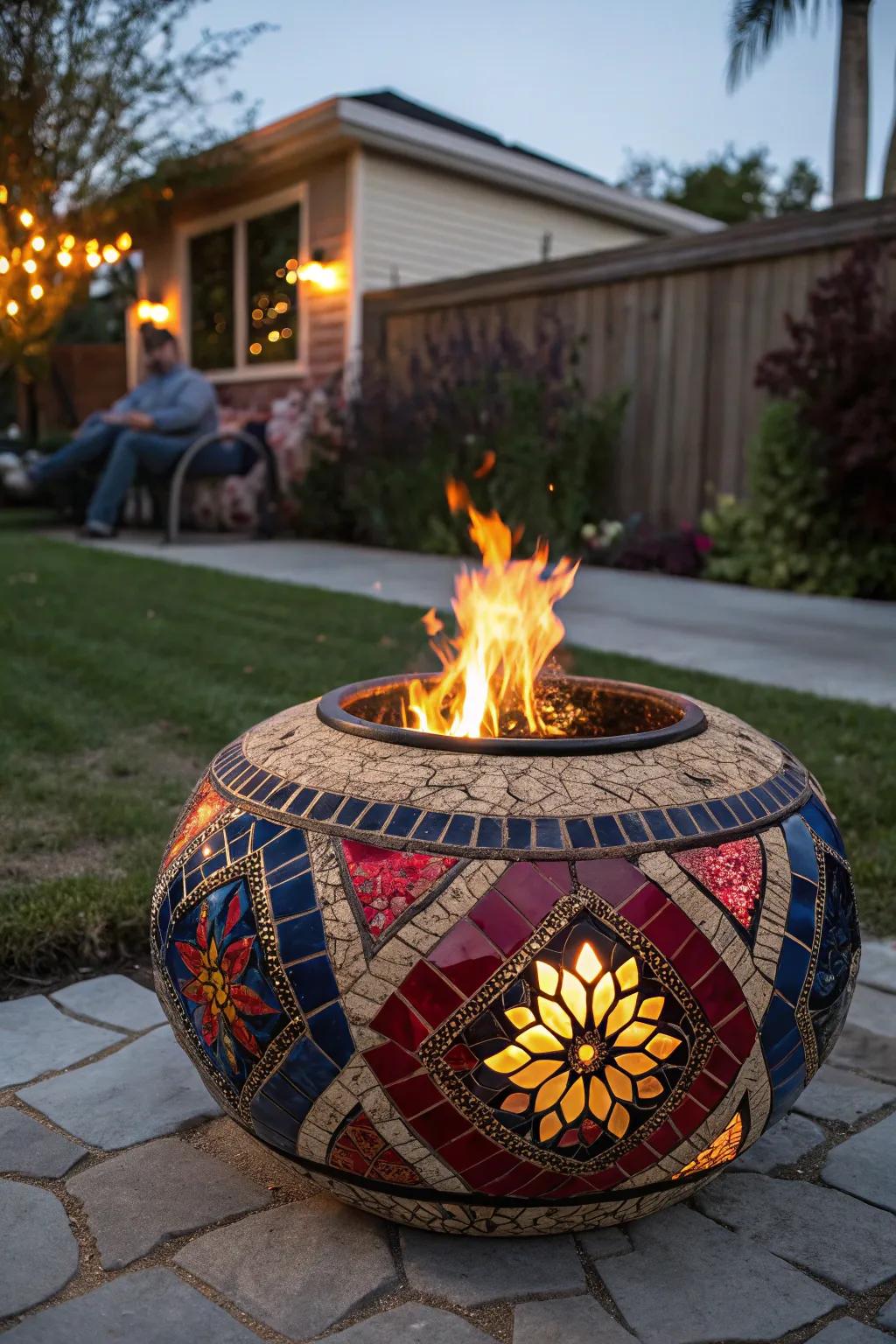 Transform your front garden into a magnum opus with a breathtaking mosaic tile hearth!