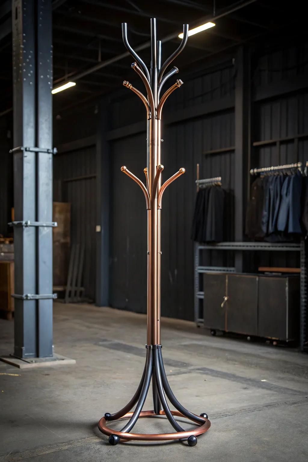 Enhance your entryway with this bold and creative coat rack, where craftsmanship meets art.