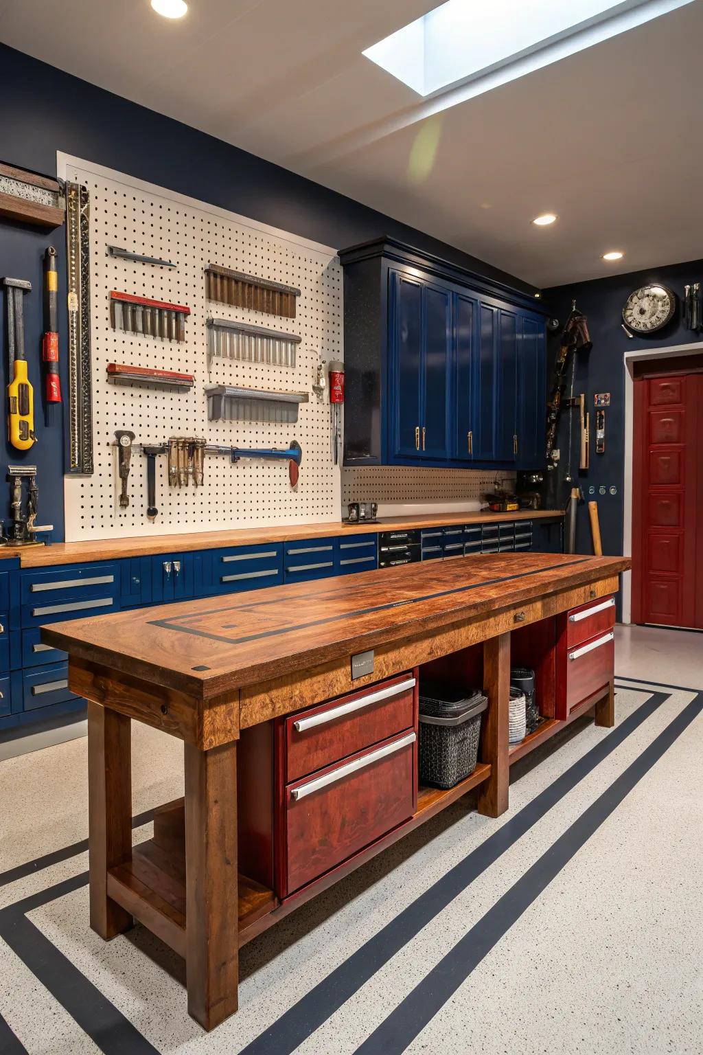 Master arrangement using workshop sections: where craftsmanship meets efficiency.