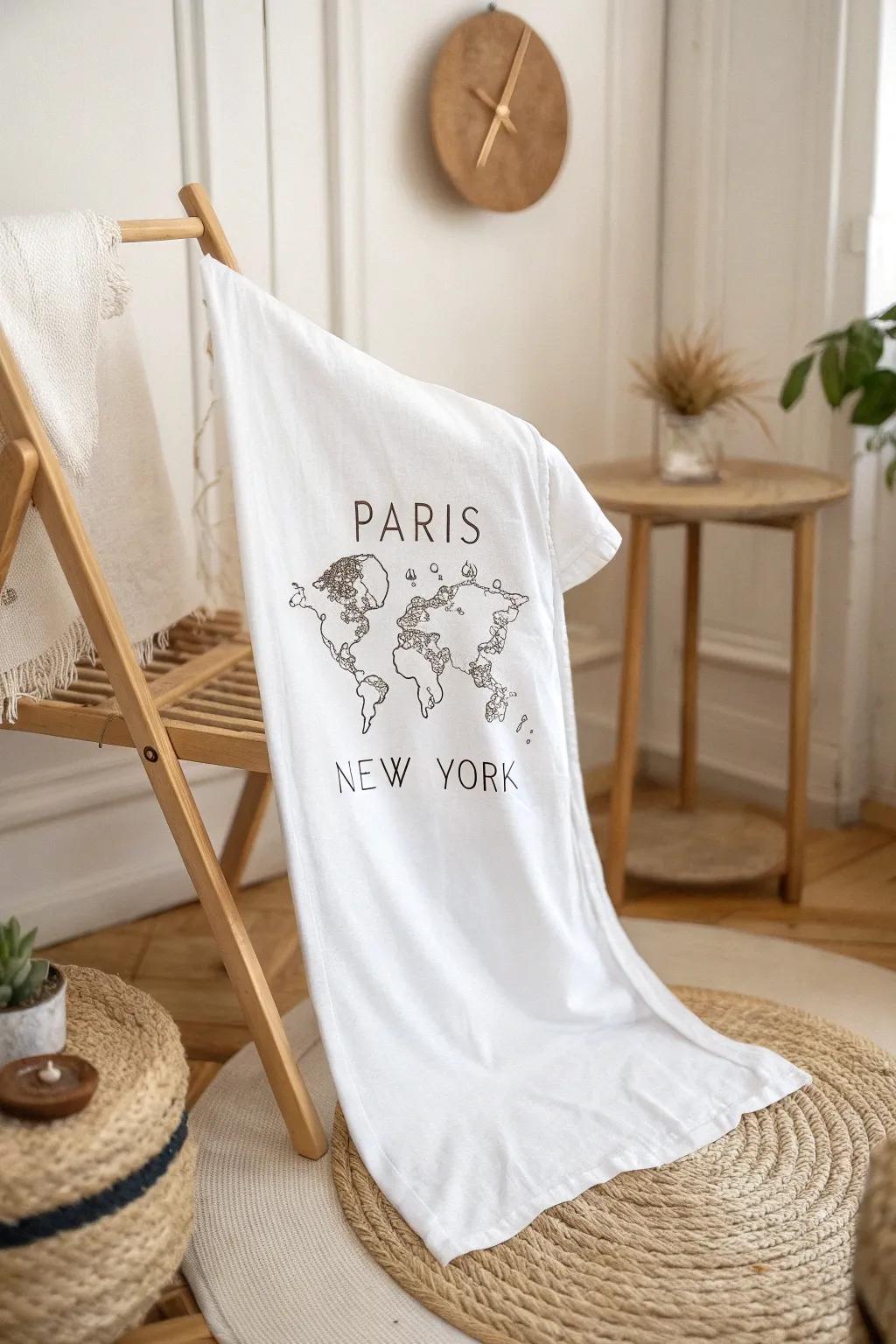 Chart your adventure in style with a destination map tee – the perfect blend of minimalism and wanderlust!