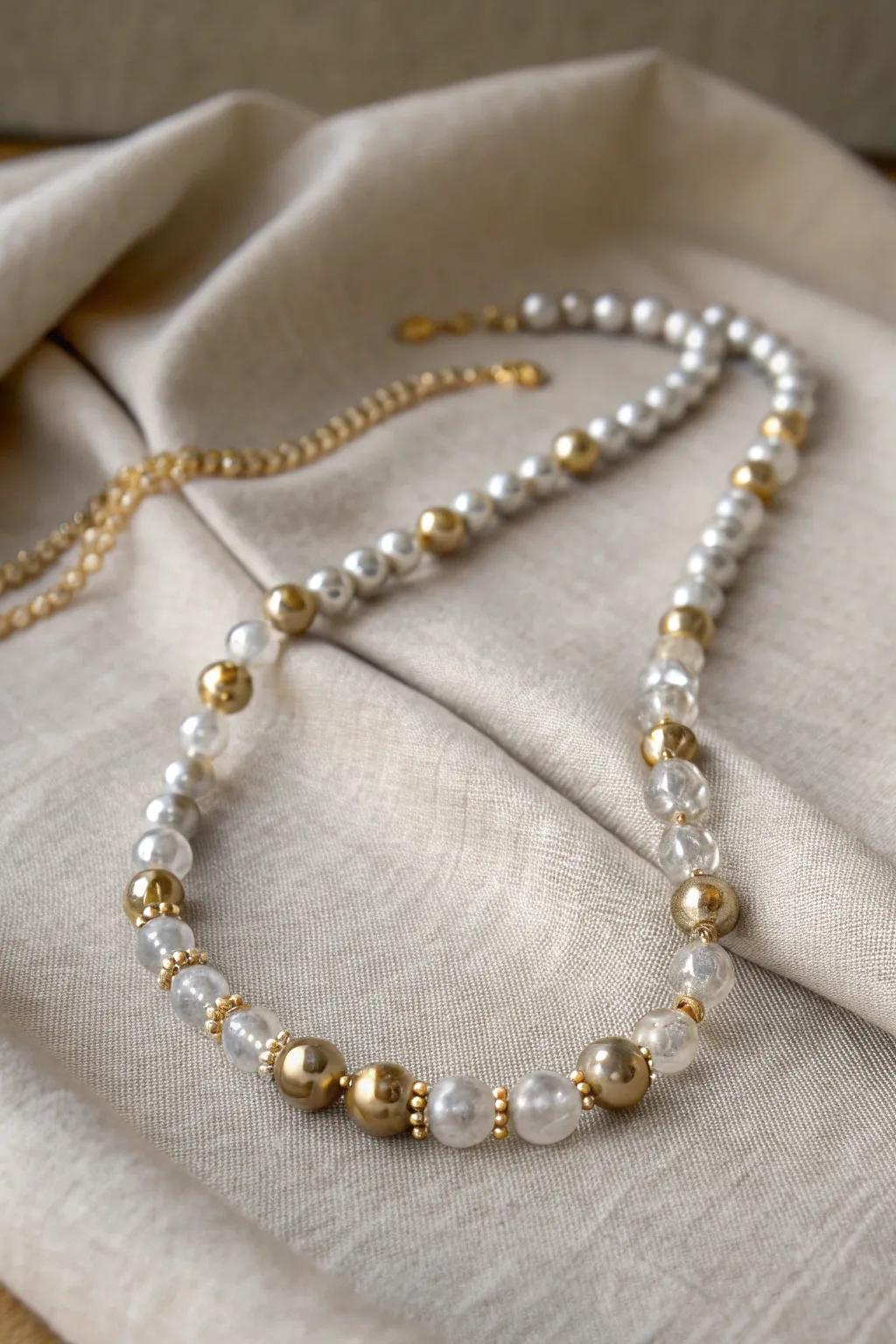 Take your personal style up a notch featuring the shimmering appeal of metallic beads, where simplicity comes together with glamour.