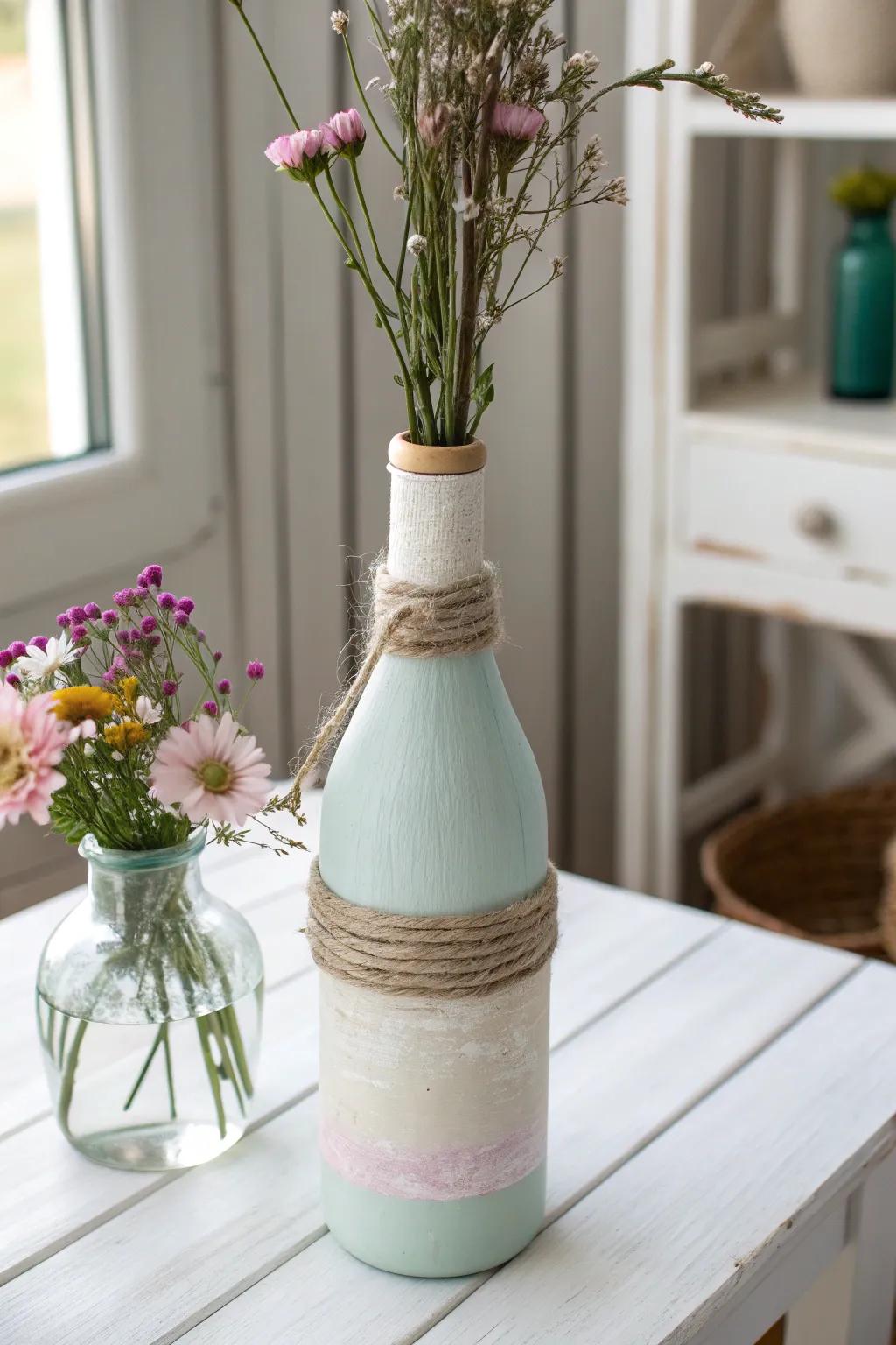 Breathe fresh vitality into aged bottles through this elegant bespoke upcycled vessel concept — ideal for introducing a dash of inherent appeal to your abode.
