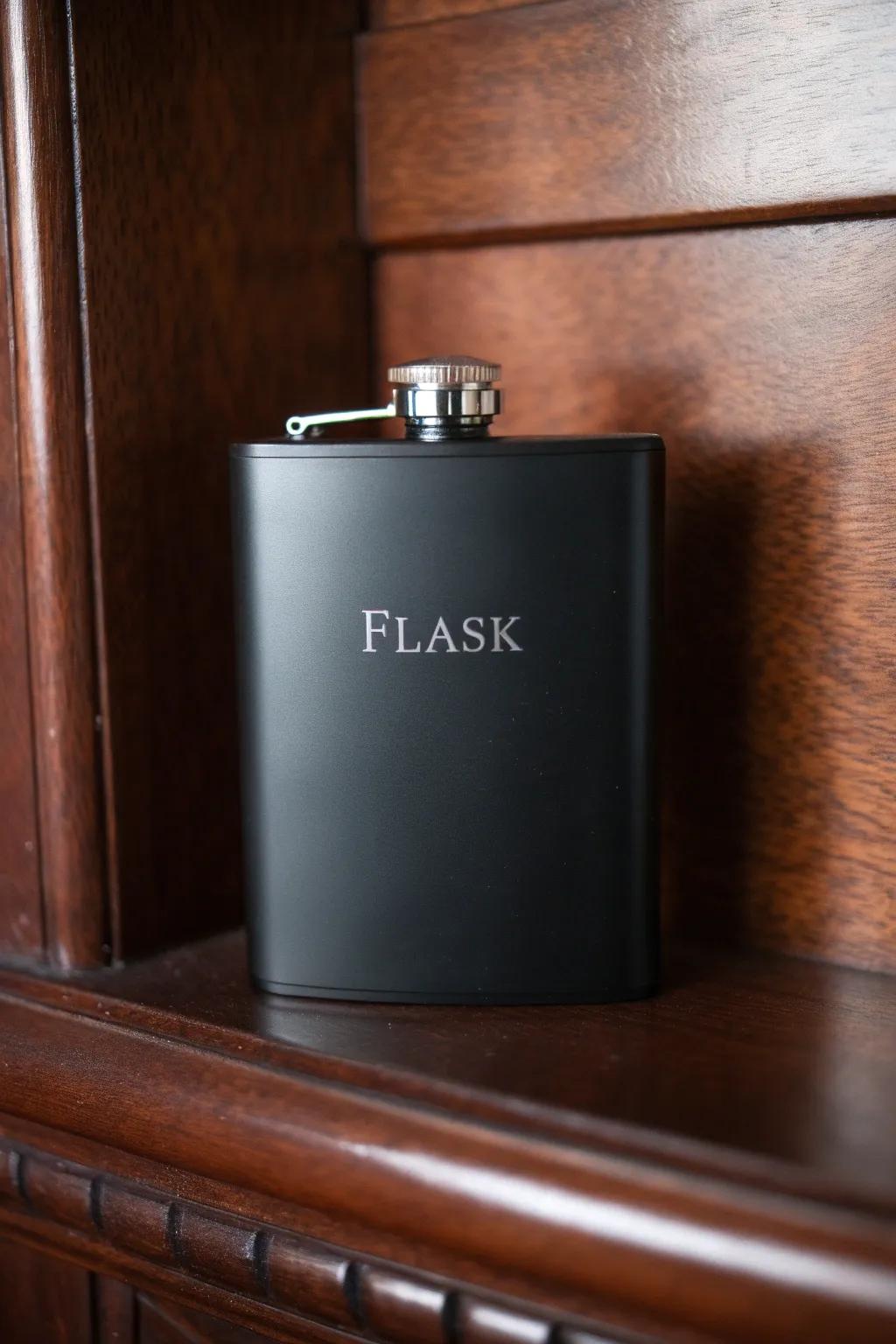 Unveil the secret within: A groomsmen flask that holds more than just a drink.