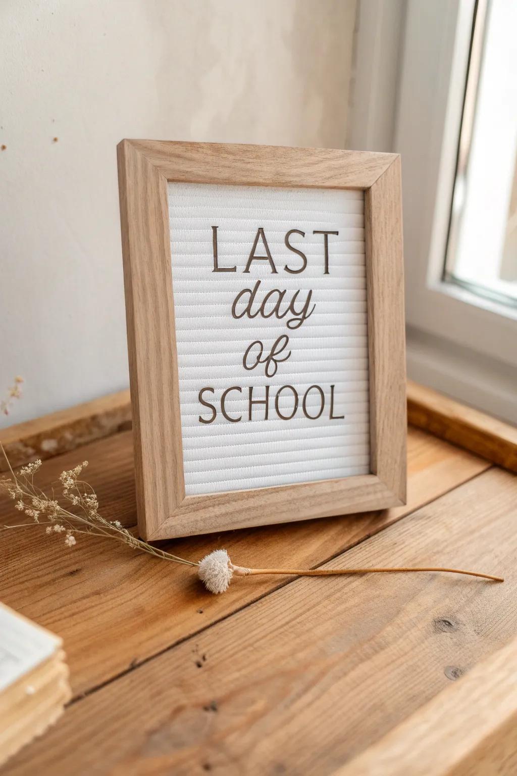 Capture the moment: A simple, stylish way to mark the last day of school!