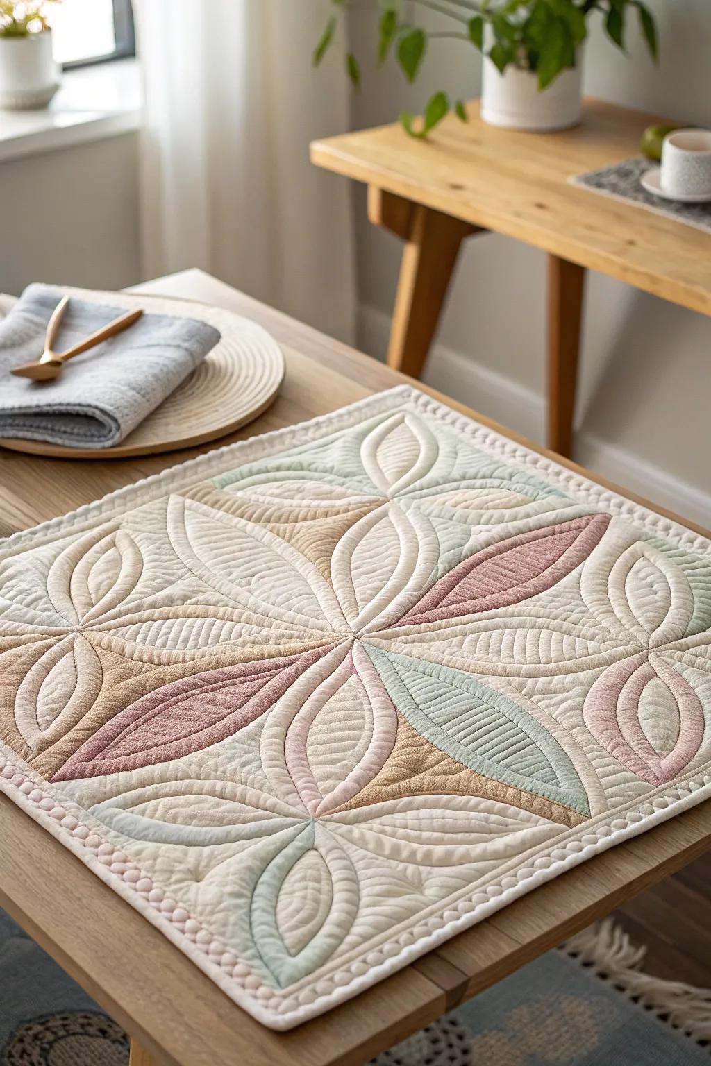 Echo Quilting: Elevate your quilt's beauty with intricate stitching that dances around each shape.