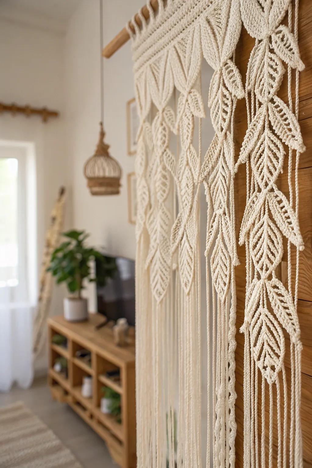 Embrace nature with these exquisite macrame window coverings, where craftsmanship aligns with elegance.