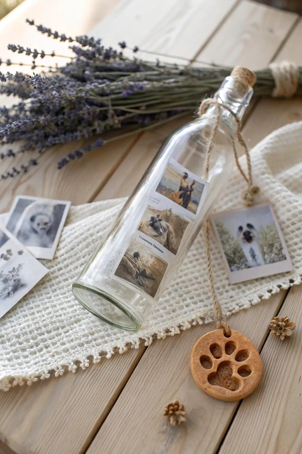 Cherish your creature’s affection through an ageless bottled missive.