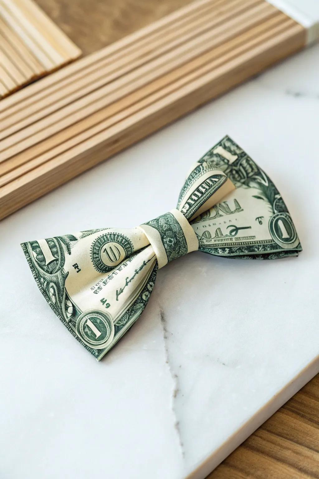 Revamp your decor with a touch of whimsy: the currency bow tie!