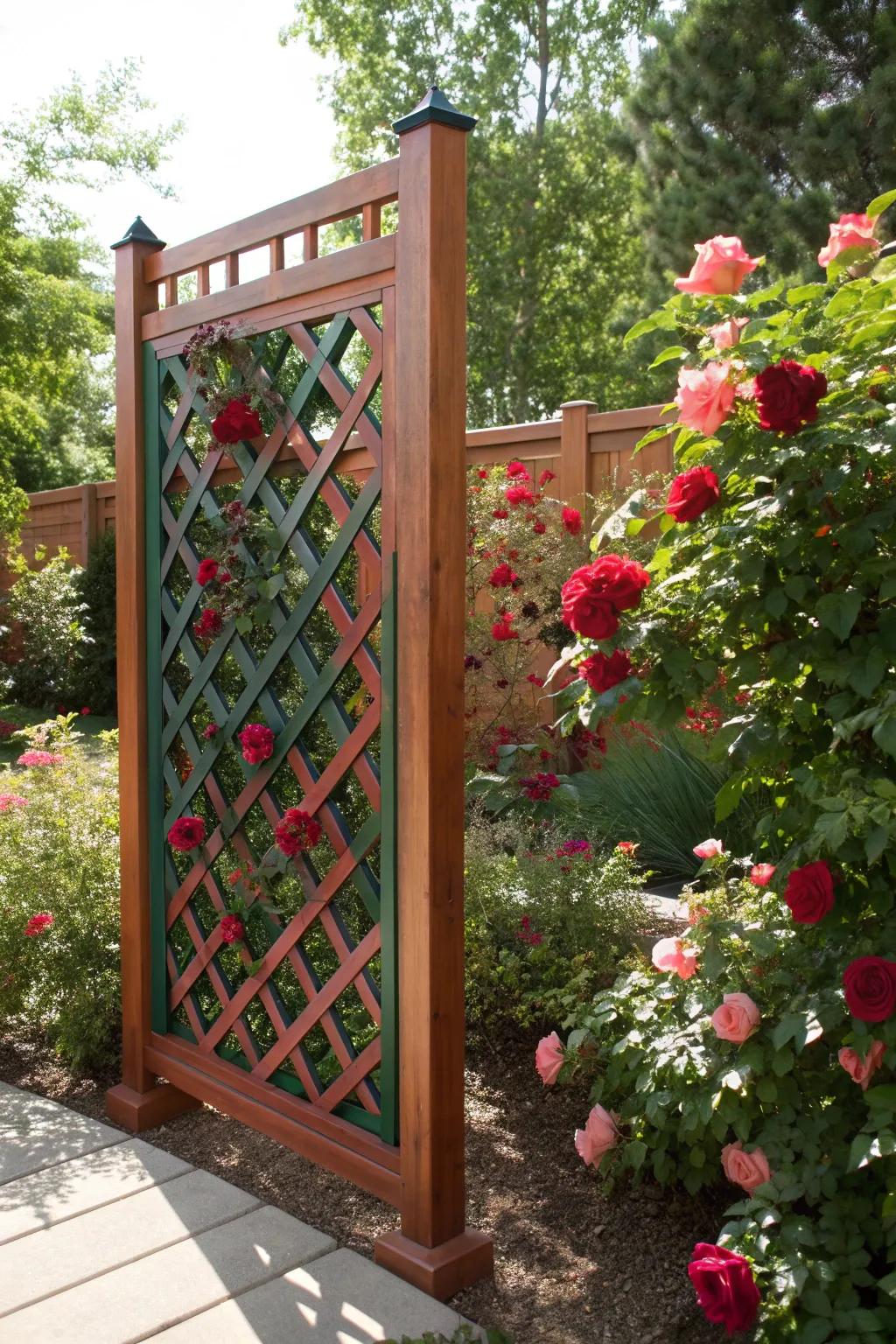 Elevate your garden's charm with a beautifully crafted climbing frame segment, the perfect fusion of style and function.