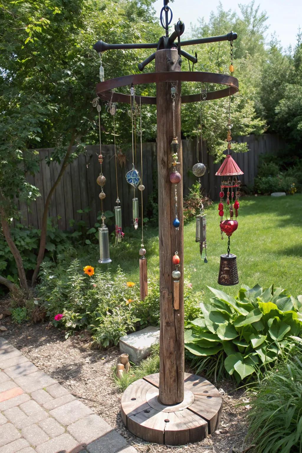 Transform timeless charm into soothing melodies with an aerial melody carillon.