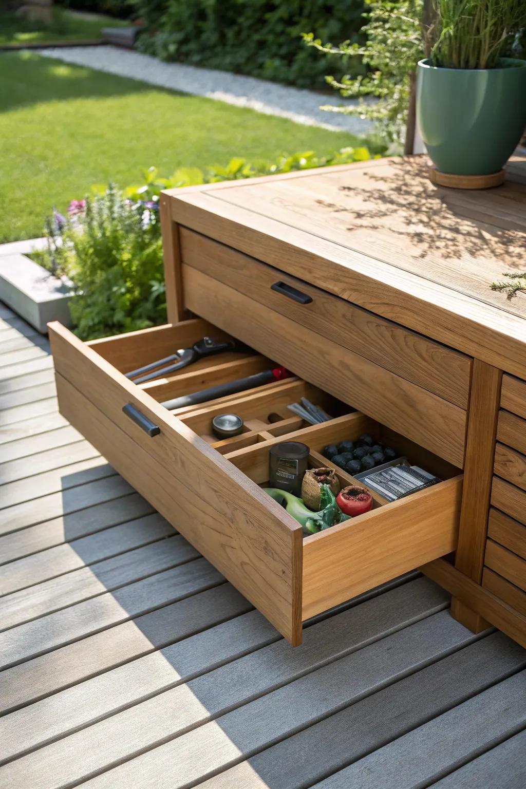 Find the hidden treasure: change the space beneath the deck into a stylish stowage solution with craftsmanship that surprises and delights.