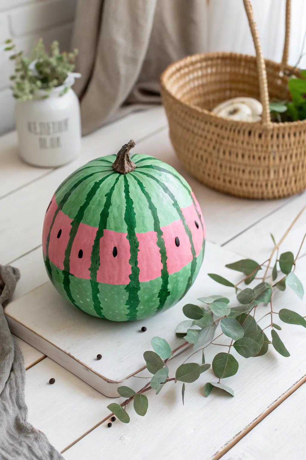 Transform your pumpkins into playful fruits this season! 🍉✨