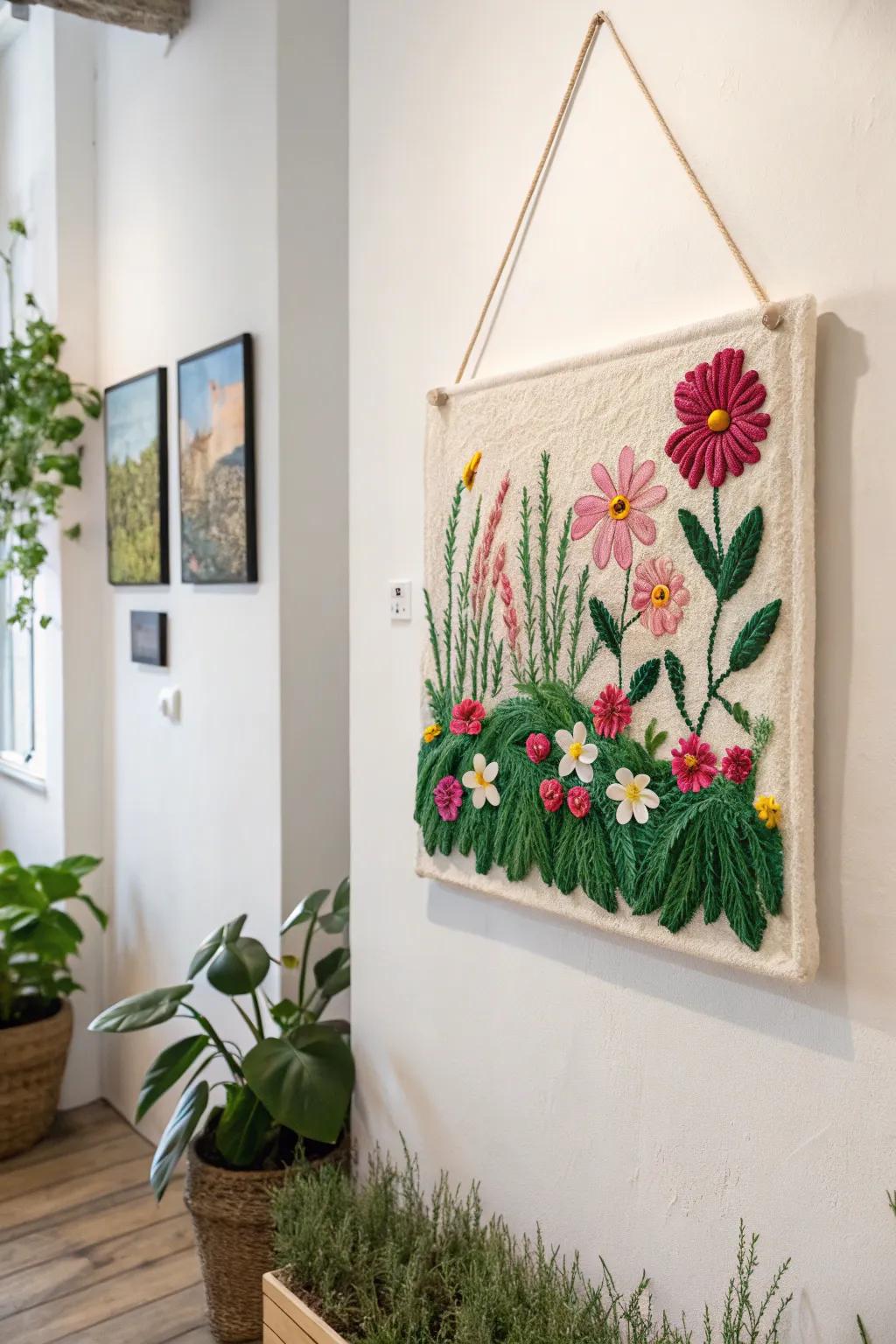 Explore the allure of minimalism via a vibrant fuzzy stick botanical canvas.