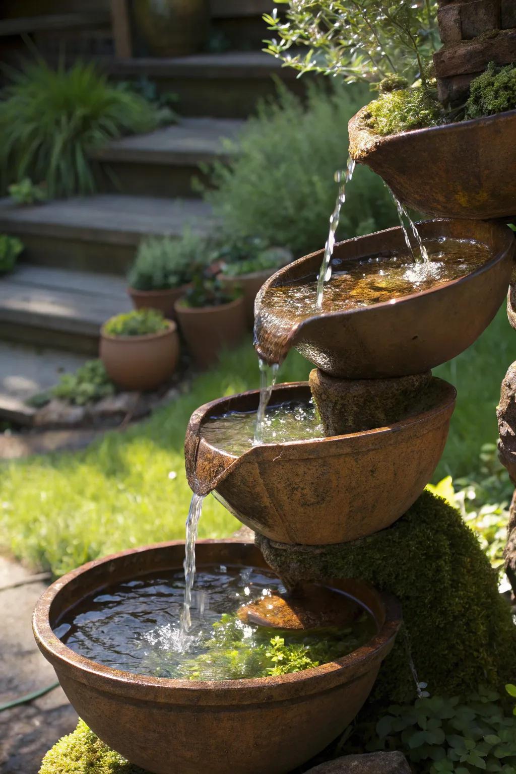 Transform your expanse with a charming Homespun Basin Cascade—where vintage design encounters nature.