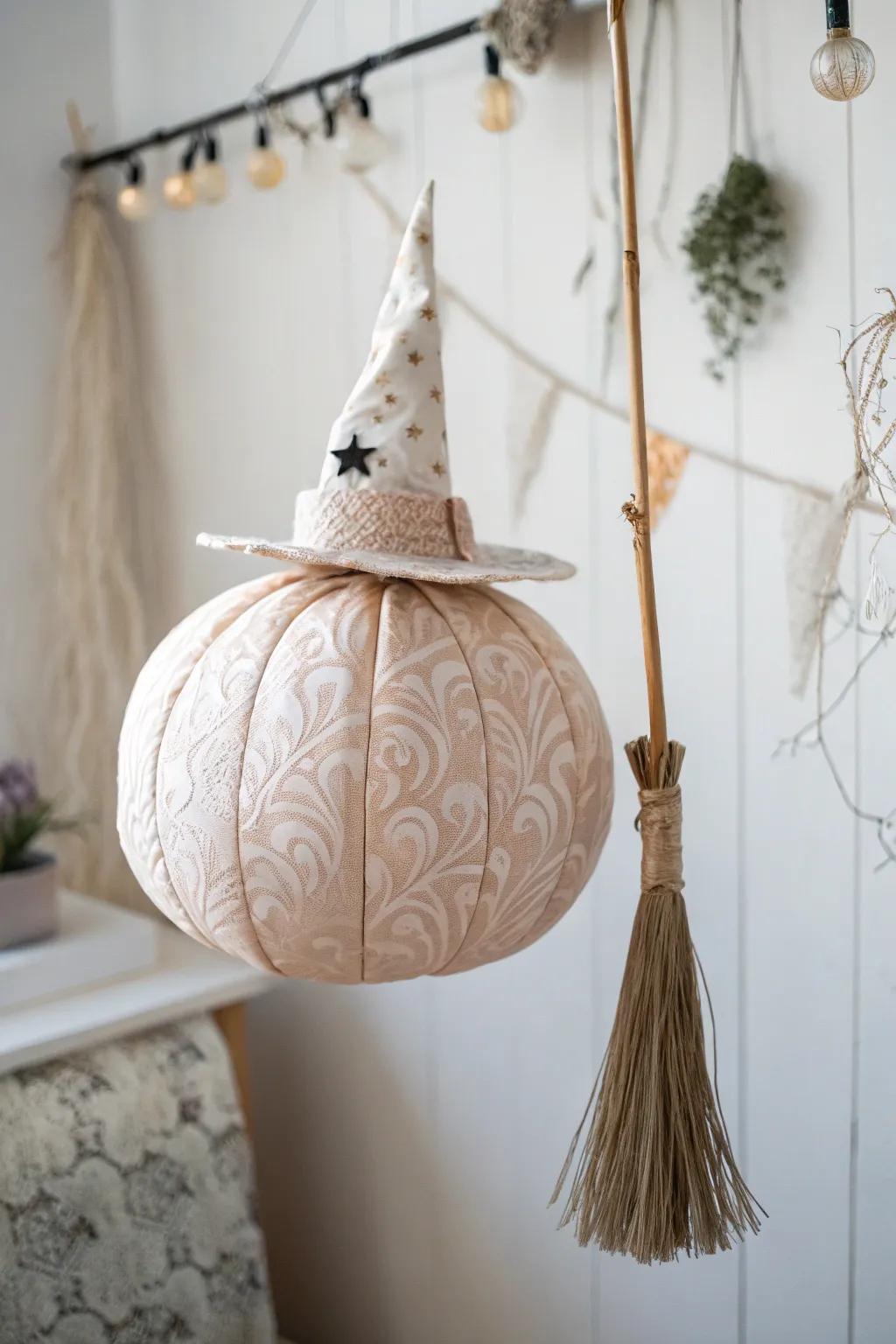 Enchant your Halloween ornamentation via this charming sorceress’s brew pumpkin surprise container!