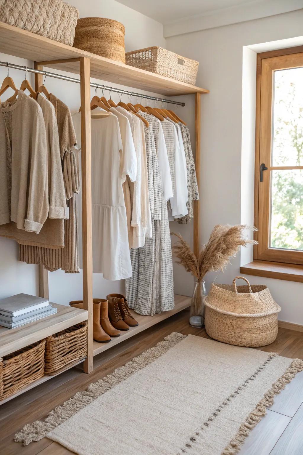 Transform your garment chamber into a serene space of simplicity and style. 🌿✨