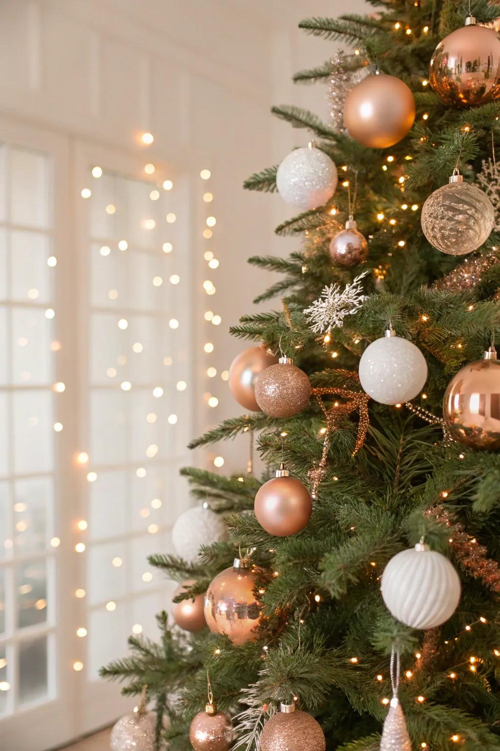 Roseate and ivory spheres craft a timeless yet modern aesthetic.