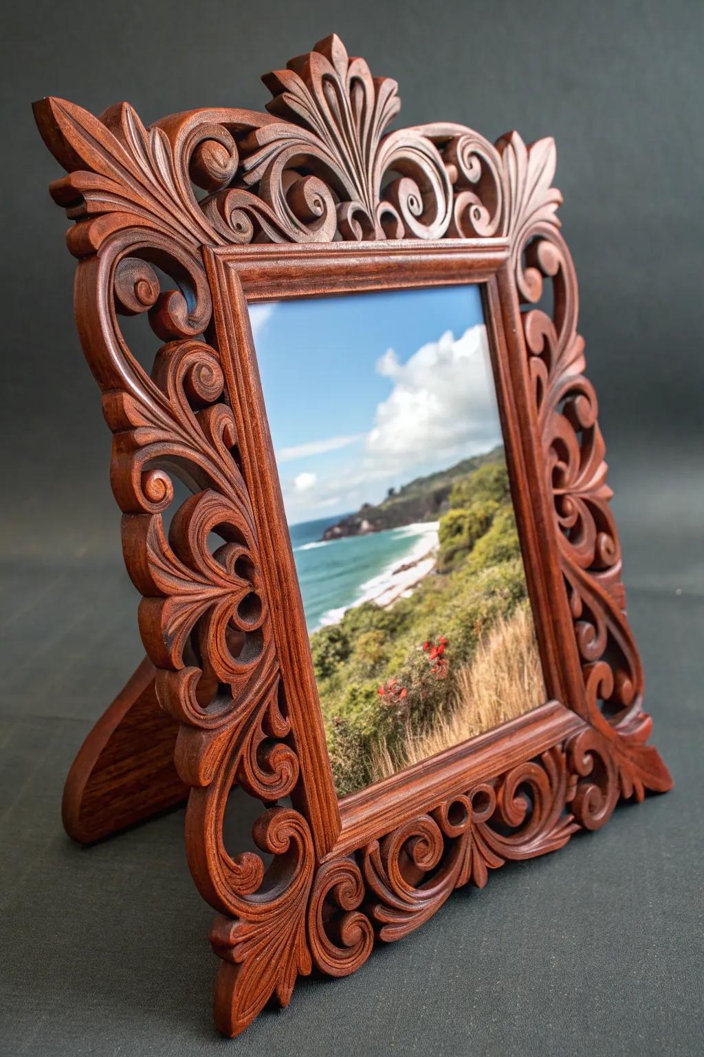 Elevate your memories with the artistry of scroll saw portrait borders.