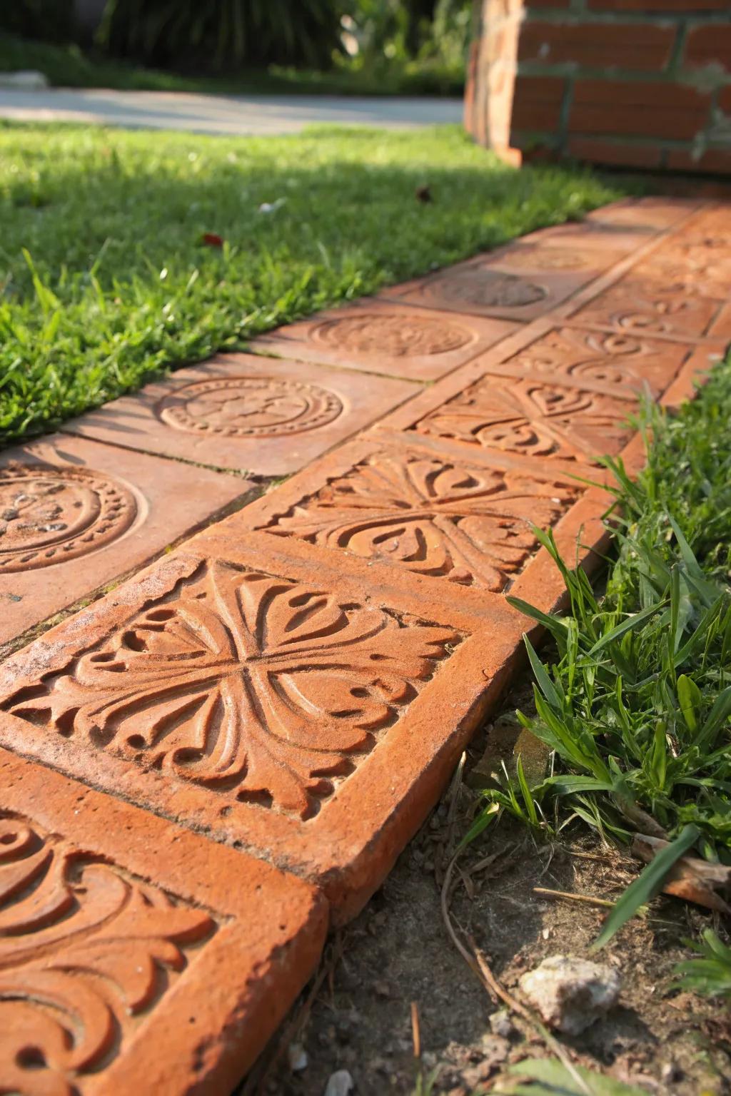 Embrace the timeless charm of earthenware for your walkways.