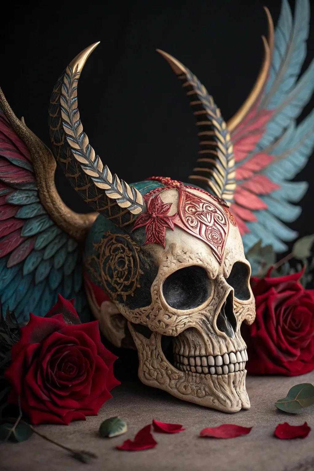 Express your imagination with this mythical creature skull masterpiece.