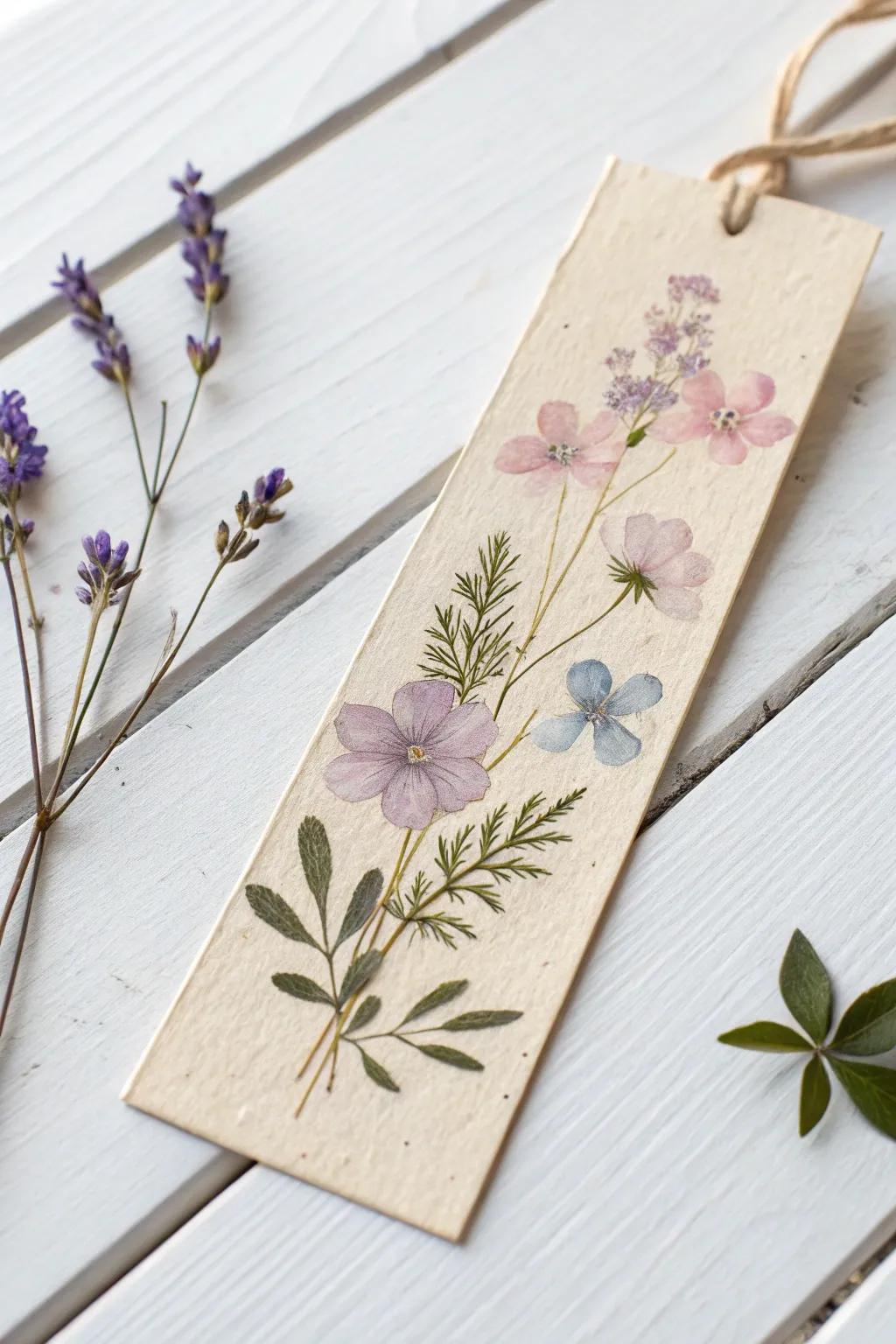 Capture the essence of spring with these beautifully crafted pressed bloom page dividers – the impeccable present for every book aficionado.