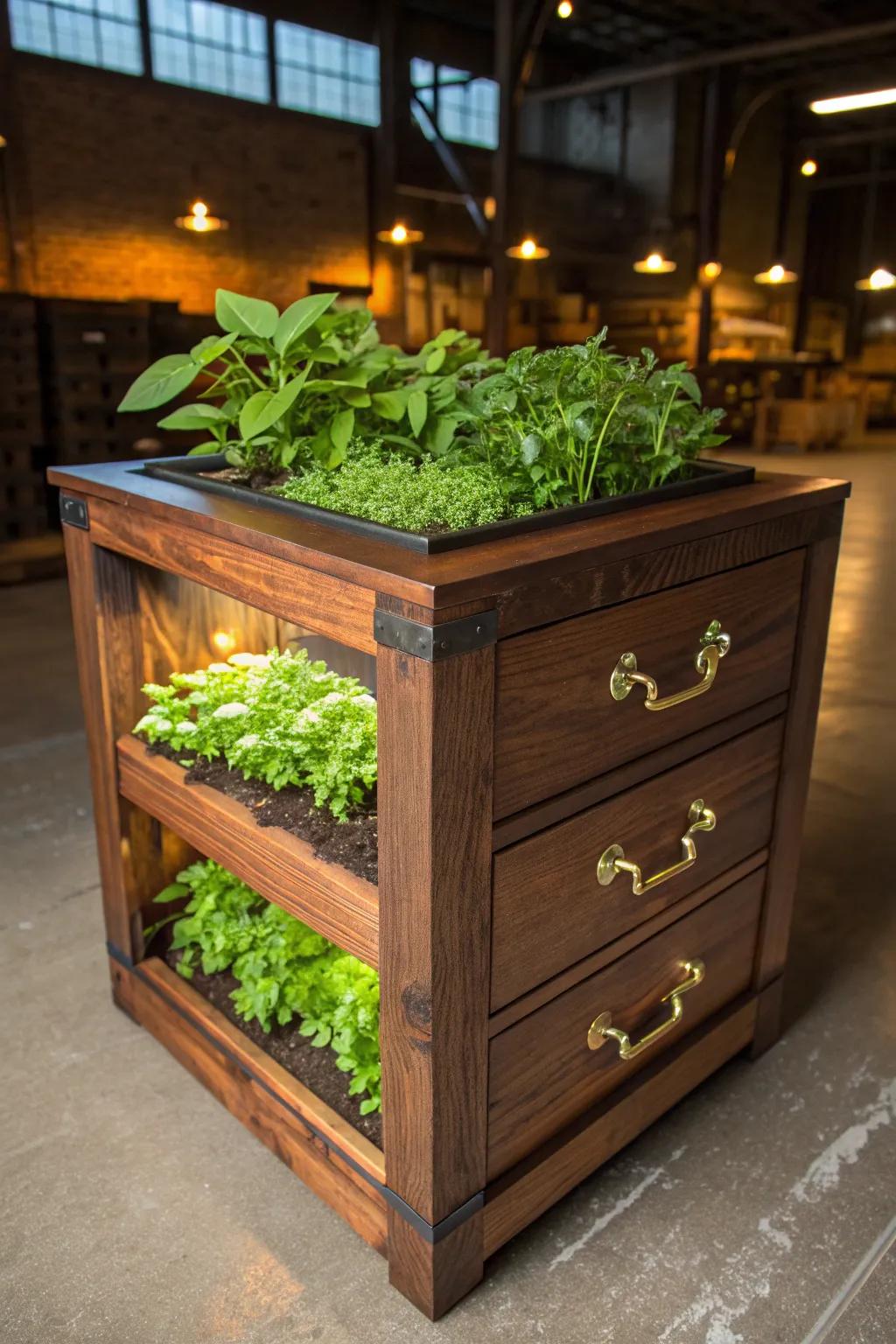 Transform your old furniture into a secret garden oasis with this ingenious stealth grow box idea!