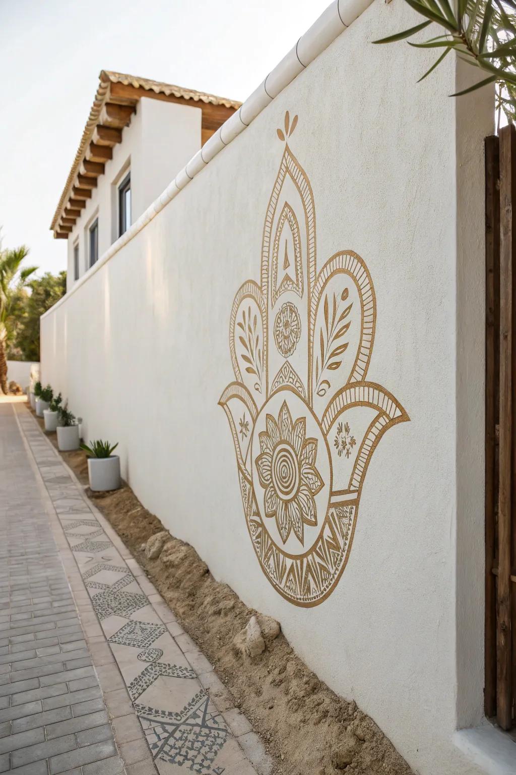 Embrace global stories with minimalist beauty: a cultural symbol stencil that speaks to heritage and wanderlust.