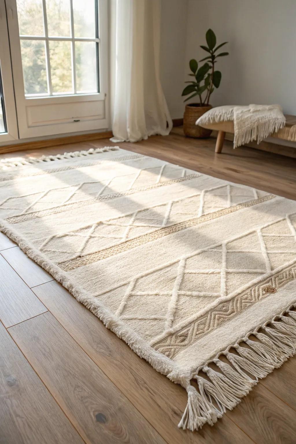Transform your space with a warm, handmade floor covering—where minimalism meets boho charm.