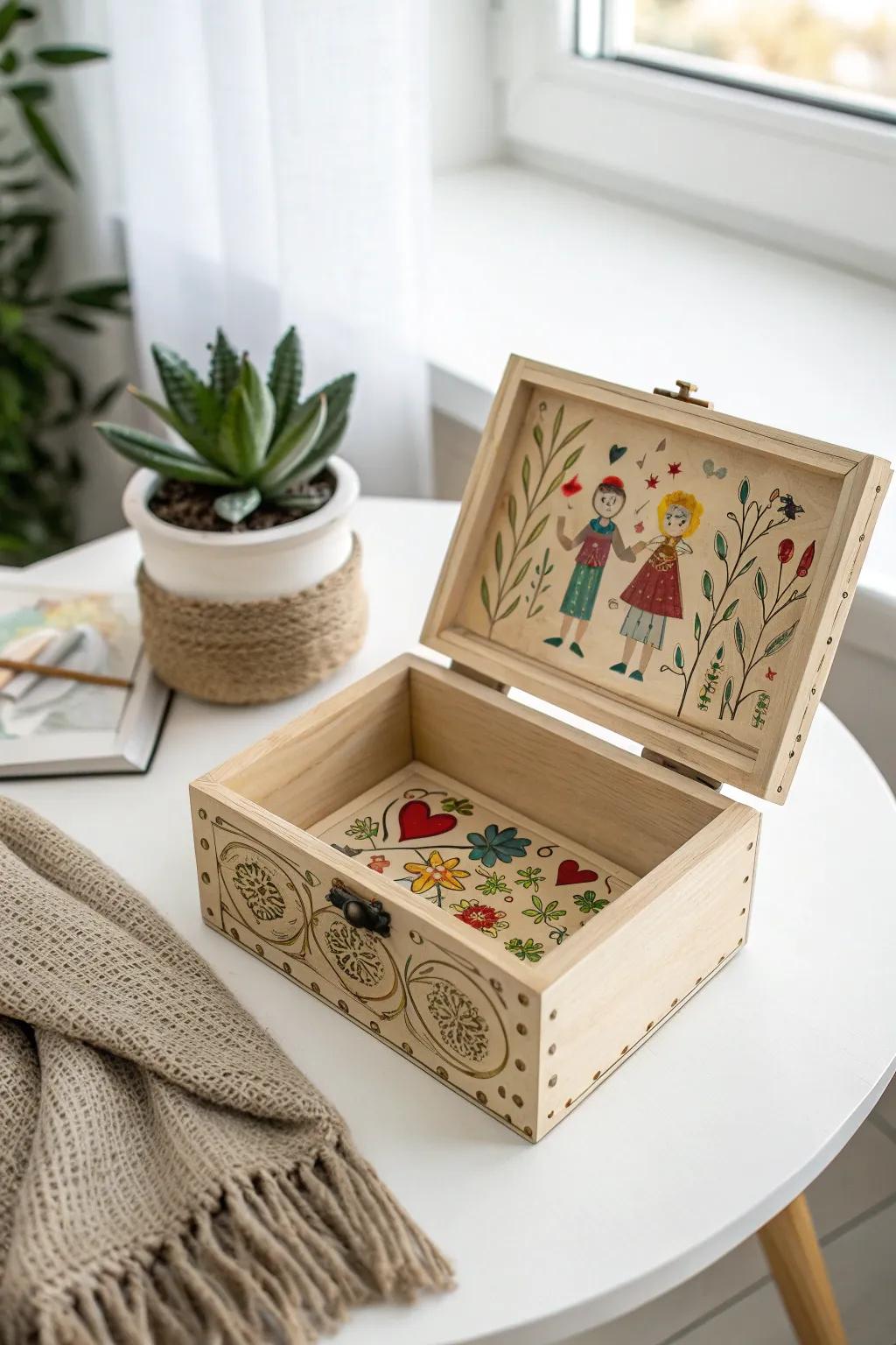 Unleash the elation of your past with an ageless infantile sketch, exquisitely conserved within a crafted timber chest.