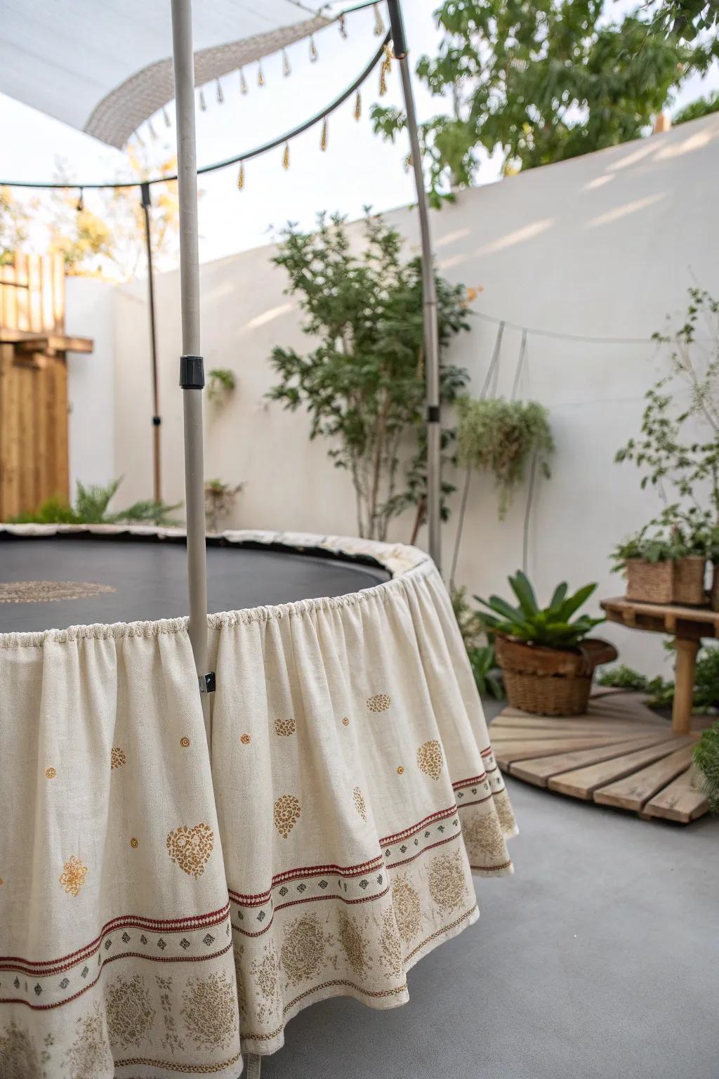 Elevate Your Outdoor Space with an Adjustable Height Trampoline Surround - Where Function Meets Scandinavian Elegance.