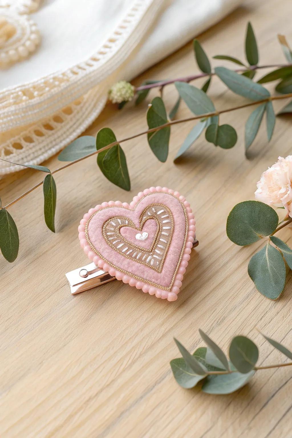 Add a touch of love to your look with our handcrafted heart-shaped hair accessory, perfect for Valentine's Day!