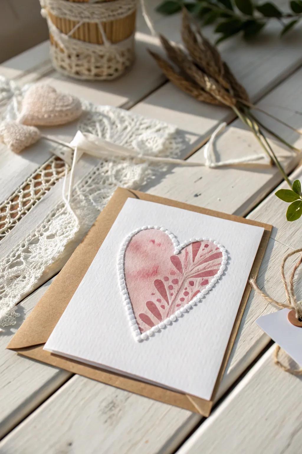 Fashion your unique love story showcasing a mixed mediums masterpiece this Valentine's Day. Simplicity encounters ingenuity within each stitch and stroke.