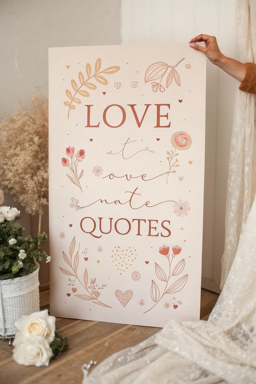 Celebrate love with quotes that speak to the heart, beautifully crafted for a touch of elegance and warmth.