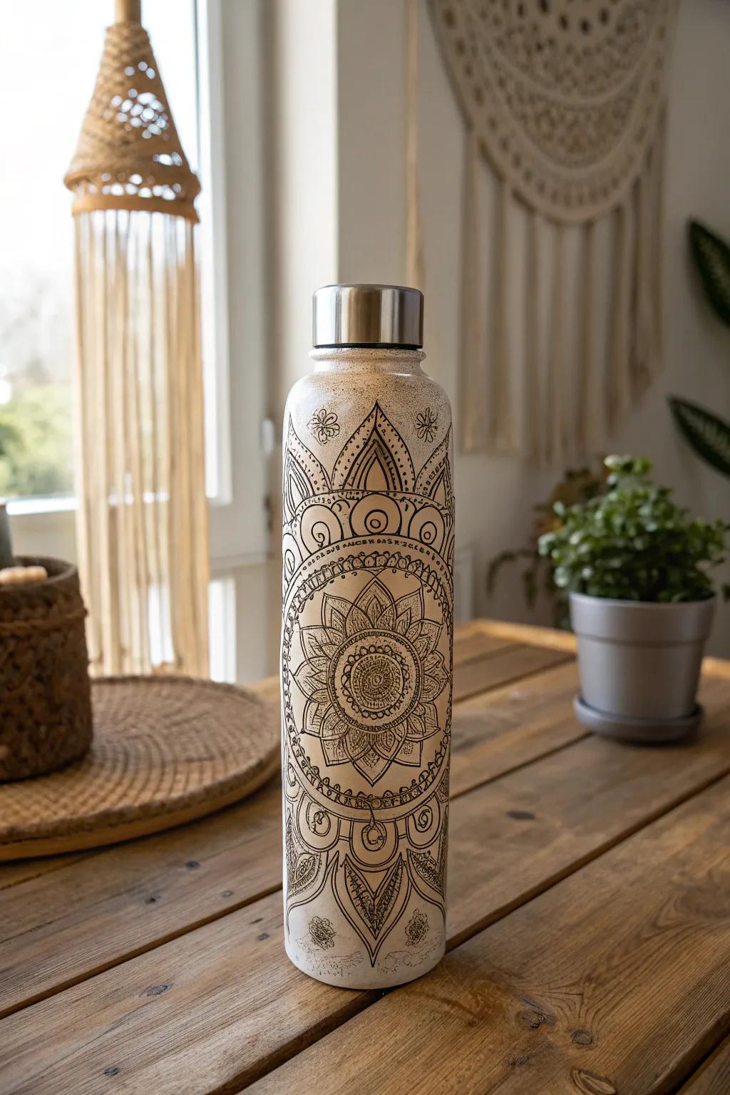 Find your zen with every sip – embrace tranquility with intricately engraved mandala designs.